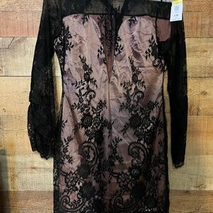 Black Lace Overlay Dress